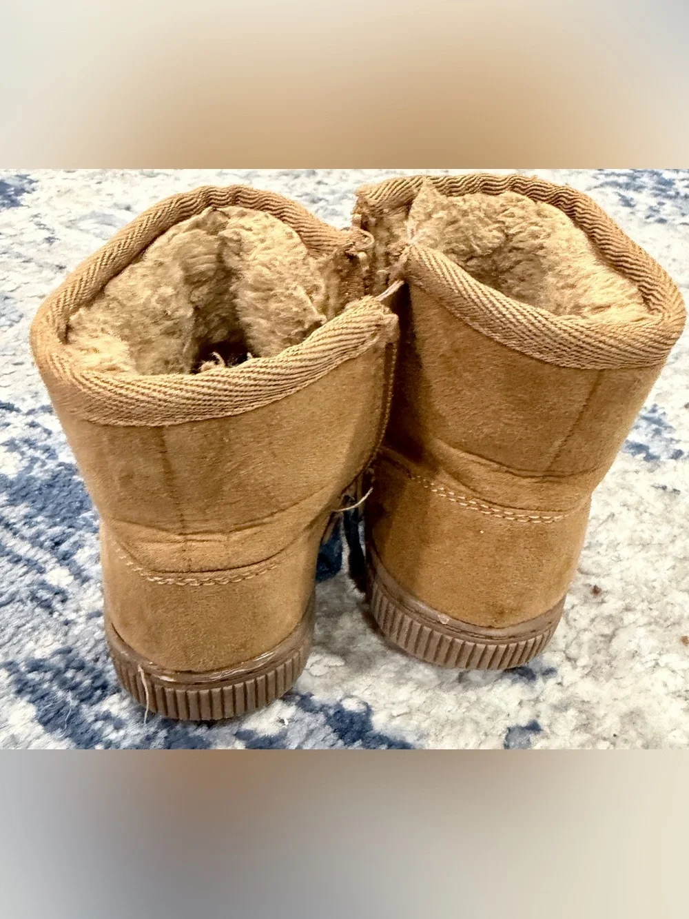 Cat & Jack Tan Faux-Suede Kids Booties with Plush Lining